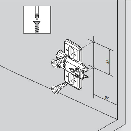 Blum 173H7130 3mm Mounting Plate