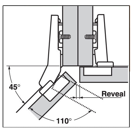 Blum 79T5580 Clip Top Diagonal 45° Hinge