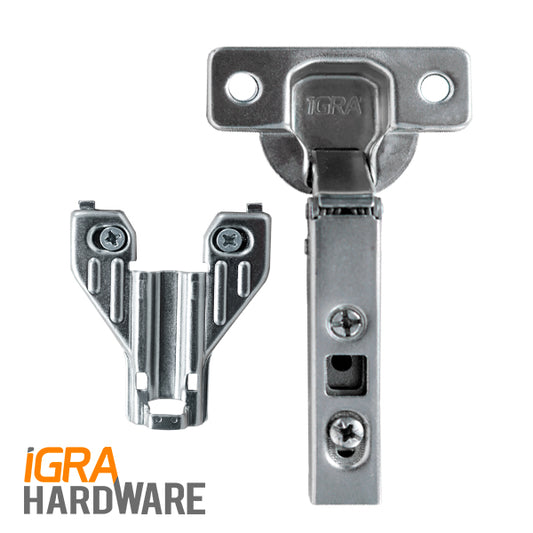 KIT: 110° Full Overlay Clip Hinge With Steel Face Frame Mounting Plate