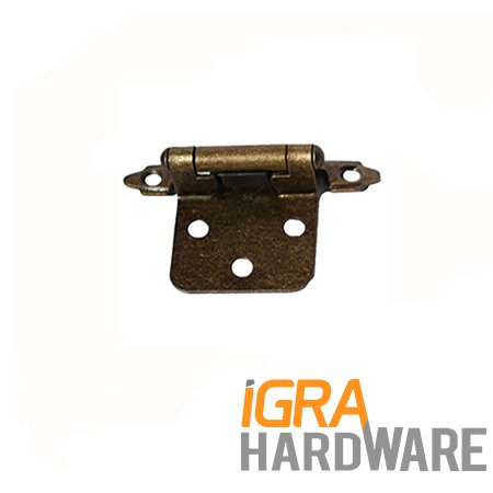 Antique Brass Self Closing Overlay Hinge
