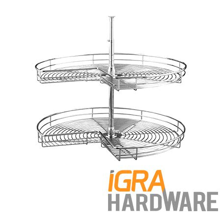 Kidney Shaped Metallic Wire Lazy Susan